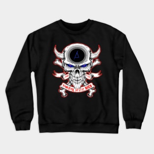 Podcast Logo Red Eye 2 Sided Stay Evil! Corpse Font Crewneck Sweatshirt